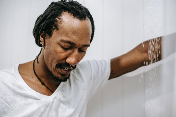 man water flowing blurred thinking