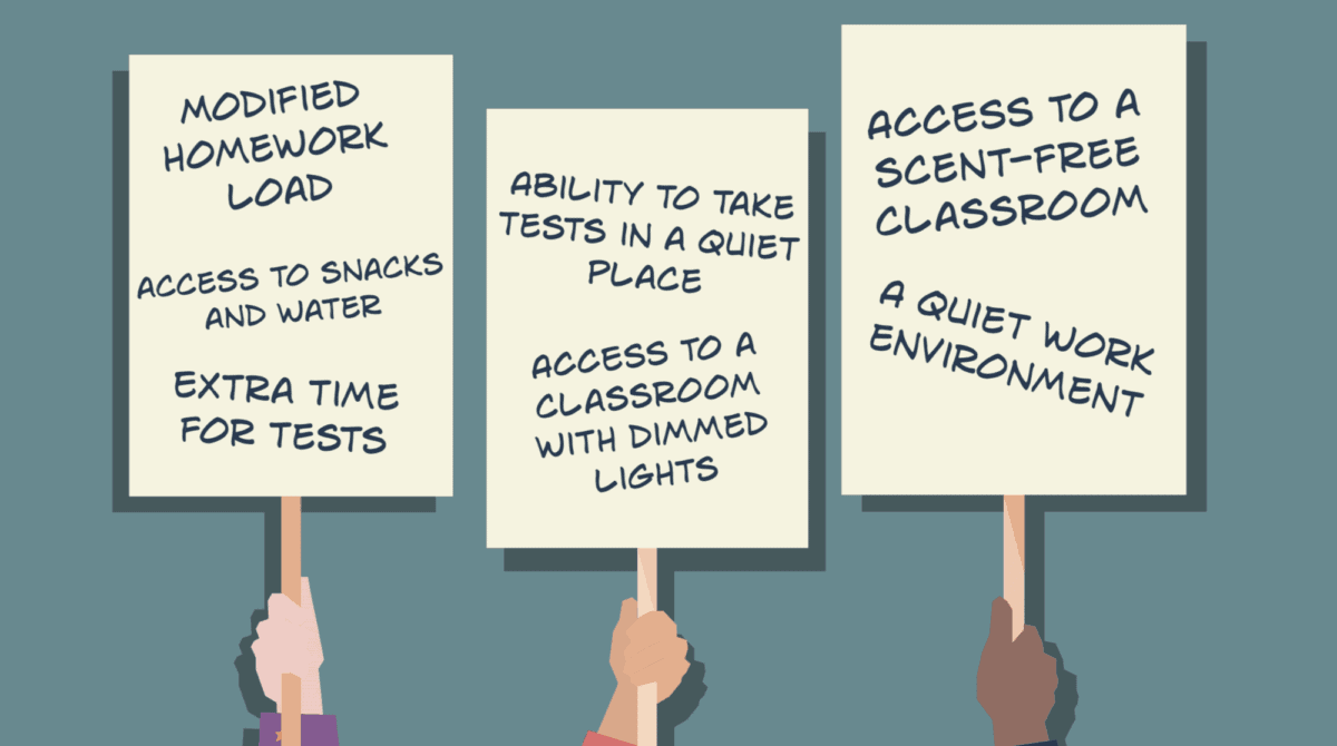 illustration holding signs